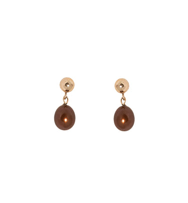 Broquel Oro c/Perla Chocolate